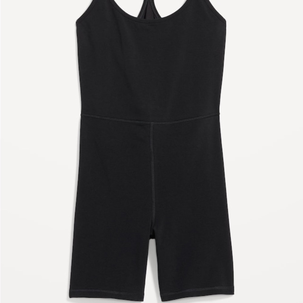 Old Navy PowerChill Cami Bodysuit for Women with 6-inch inseam in Black Sz Large